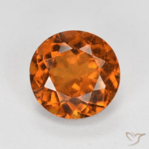 1.46ct Натуральный Темно-оранжевый Гранат Гессонит, Круглый, Чистота VS