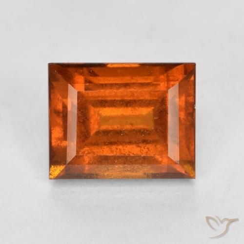 2.01ct Натуральный Янтарный Апельсин Гранат Гессонит, Огранка Багет, VS-SI