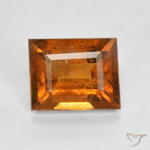 1.58ct Натуральный Темно-оранжевый Гранат Гессонит, Огранка Багет, SI
