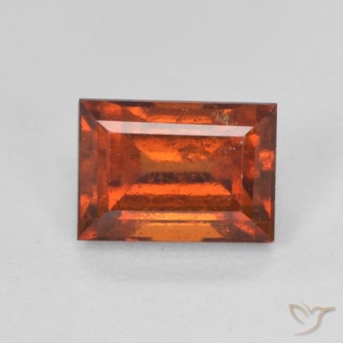 2.13ct Натуральный Medium Dark-Orange Гранат Гессонит, Огранка Багет, VS-SI