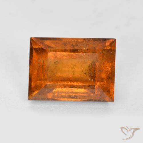 2.44ct Натуральный Темно-оранжевый Гранат Гессонит, Огранка Багет, VS-SI