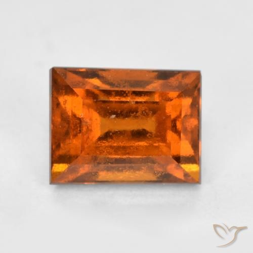 1.29ct Натуральный Темно-оранжевый Гранат Гессонит, Огранка Багет, Чистота VS