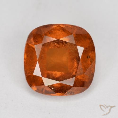 1.89ct Натуральный Янтарный Апельсин Гранат Гессонит, Подушка, SI