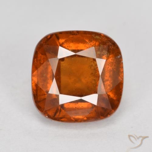 2.13ct Натуральный Янтарный Апельсин Гранат Гессонит, Подушка, SI