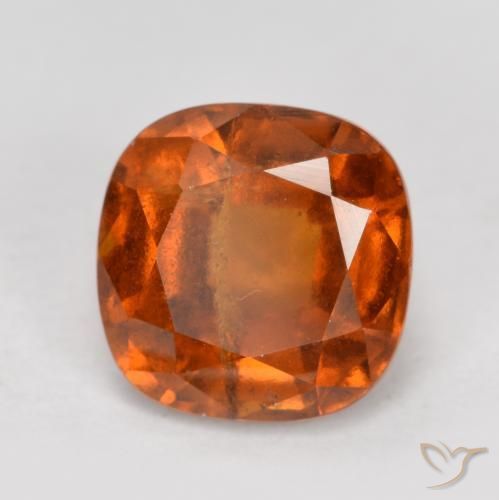 2.16ct Натуральный Янтарный Апельсин Гранат Гессонит, Подушка, SI