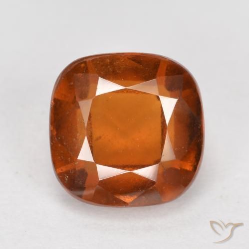2.32ct Натуральный Янтарный Апельсин Гранат Гессонит, Подушка, VS-SI