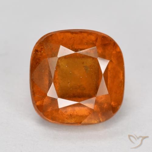 2.42ct Натуральный Янтарный Апельсин Гранат Гессонит, Подушка, SI