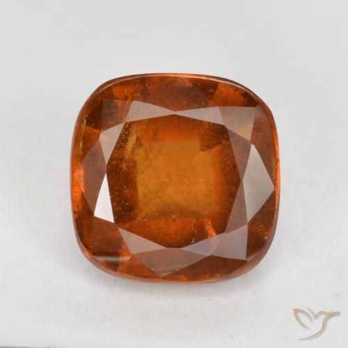 1.96ct Натуральный Янтарный Апельсин Гранат Гессонит, Подушка, VS-SI