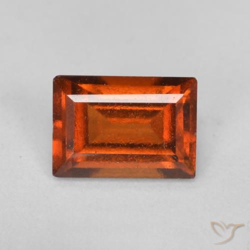 0.93ct Натуральный Темно-оранжевый Гранат Гессонит, Огранка Багет, Чистота VS