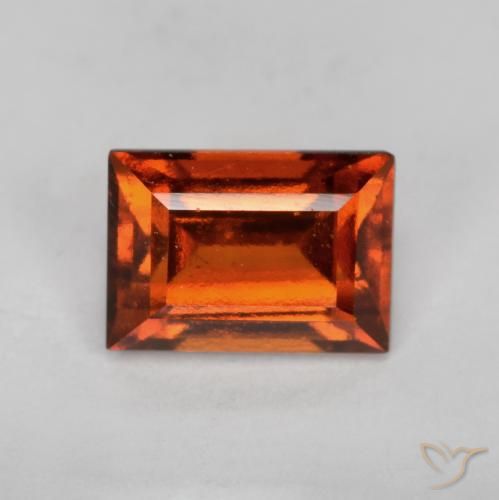 1.07ct Натуральный Темно-оранжевый Гранат Гессонит, Огранка Багет, Чистота VS