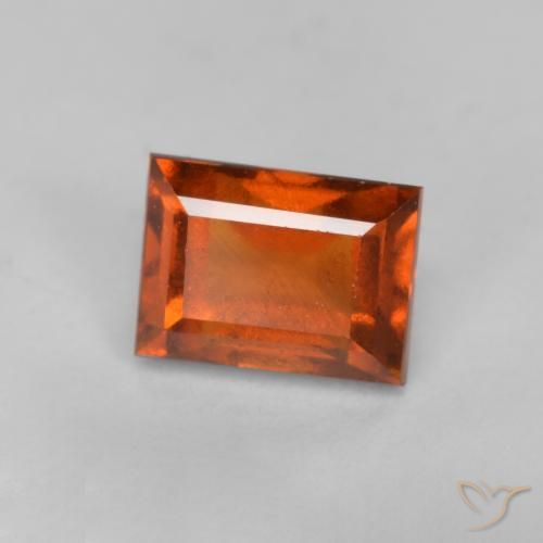 0.93ct Натуральный Красновато-оранжевый Гранат Гессонит, Огранка Багет, Чистота VS