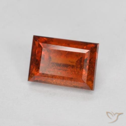 1.02ct Натуральный Темно-оранжевый Гранат Гессонит, Огранка Багет, Чистота VS