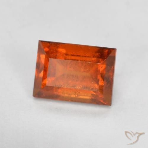 1.07ct Натуральный Огонь Оранжевый Гранат Гессонит, Огранка Багет, VS-SI