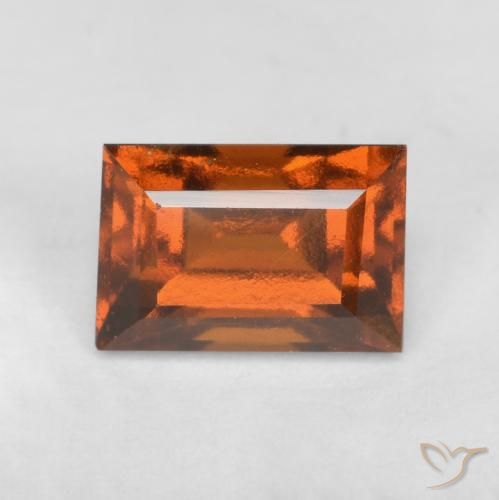 1.09ct Натуральный Темно-оранжевый Гранат Гессонит, Огранка Багет, Чистота VS