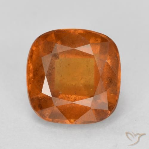 2.06ct Натуральный Темно-оранжевый Гранат Гессонит, Подушка, VS-SI