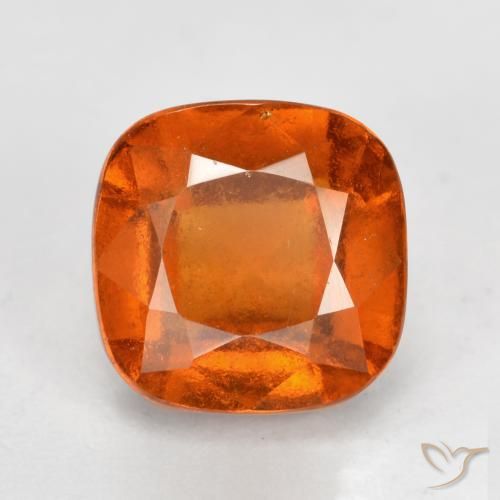 2.03ct Натуральный Огонь Оранжевый Гранат Гессонит, Подушка, VS-SI