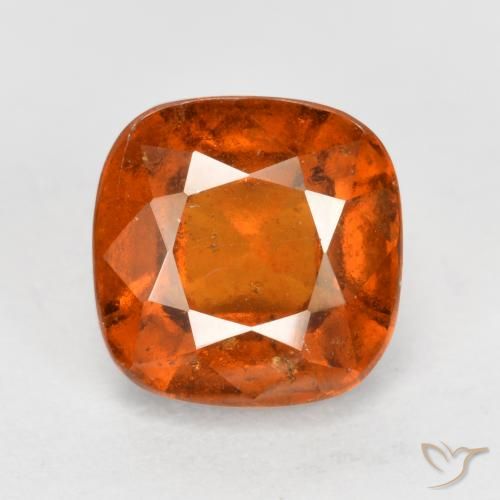 2.05ct Натуральный Красновато-оранжевый Гранат Гессонит, Подушка, VS-SI