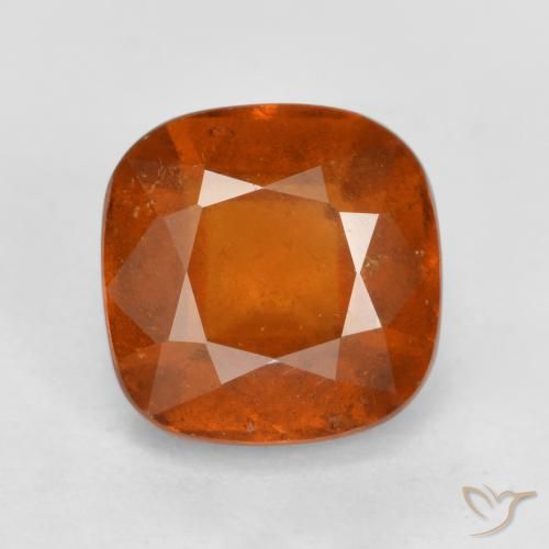 2.12ct Натуральный Огонь Оранжевый Гранат Гессонит, Подушка, VS-SI