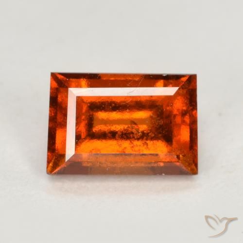 1.09ct Натуральный Красновато-оранжевый Гранат Гессонит, Огранка Багет, Чистота VS
