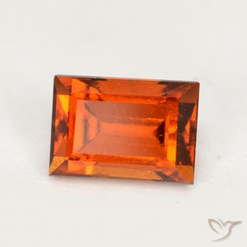 1.10ct Натуральный Темно-оранжевый Гранат Гессонит, Огранка Багет, Чистота VS