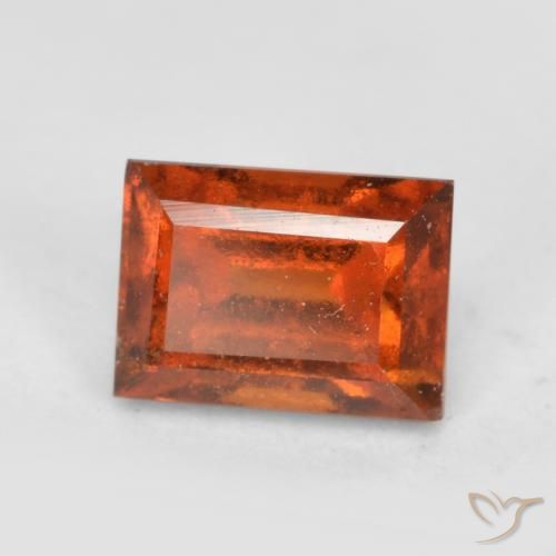 1.02ct Натуральный Янтарный Апельсин Гранат Гессонит, Огранка Багет, Чистота VS