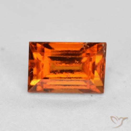 1.02ct Натуральный Красновато-оранжевый Гранат Гессонит, Огранка Багет, Чистота VS