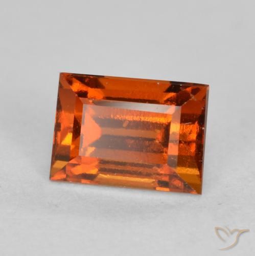 1.05ct Натуральный Темно-оранжевый Гранат Гессонит, Огранка Багет, Чистота VS