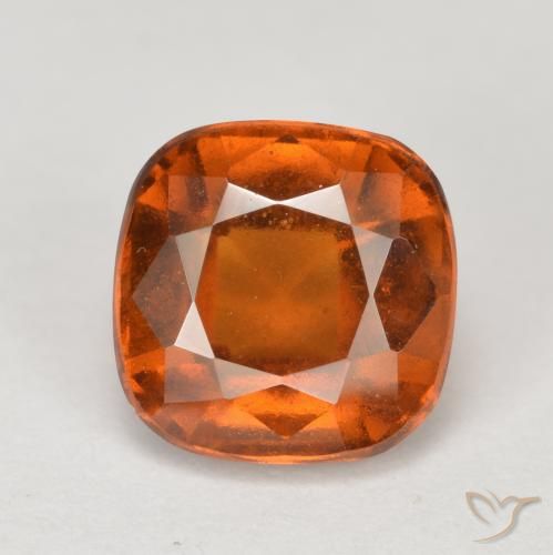 2.21ct Натуральный Средне-темно-оранжевый Гранат Гессонит, Подушка, Чистота VS