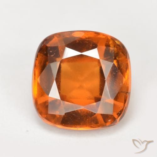 2.20ct Натуральный Темно-оранжевый Гранат Гессонит, Подушка, Чистота VS