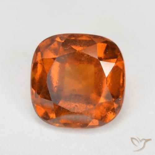 2.07ct Натуральный Красновато-оранжевый Гранат Гессонит, Подушка, Чистота VS