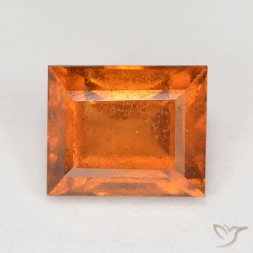 2.15ct Натуральный Средний апельсин Гранат Гессонит, Огранка Багет, VS-SI
