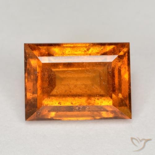 2.11ct Натуральный Средний апельсин Гранат Гессонит, Огранка Багет, VS-SI