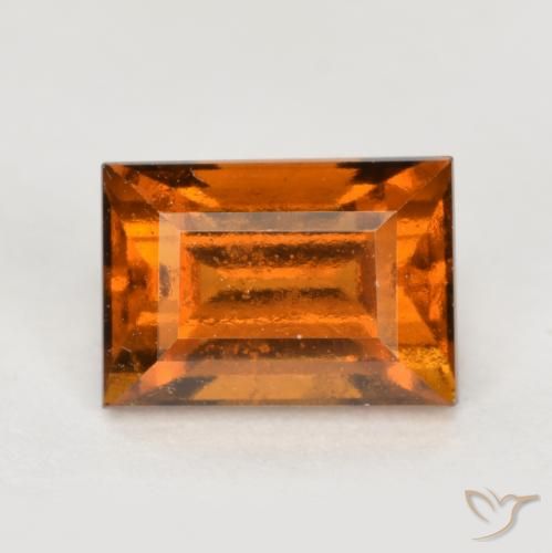 1.36ct Натуральный Средне-темно-оранжевый Гранат Гессонит, Огранка Багет, Чистота VS