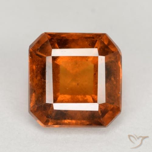 1.32ct Натуральный Янтарный Апельсин Гранат Гессонит, Изумрудная огранка, Чистота VS