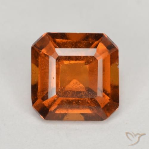 1.33ct Натуральный Средне-темно-оранжевый Гранат Гессонит, Изумрудная огранка, VS-SI