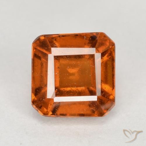 1.69ct Натуральный Средне-темно-оранжевый Гранат Гессонит, Изумрудная огранка, VS-SI