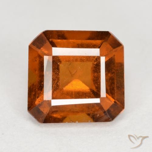 1.63ct Натуральный Средний апельсин Гранат Гессонит, Изумрудная огранка, VS-SI