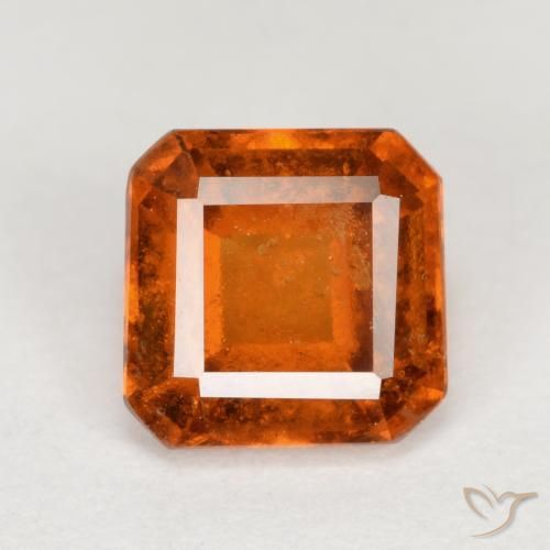 1.24ct Натуральный Янтарный Апельсин Гранат Гессонит, Изумрудная огранка, VS-SI