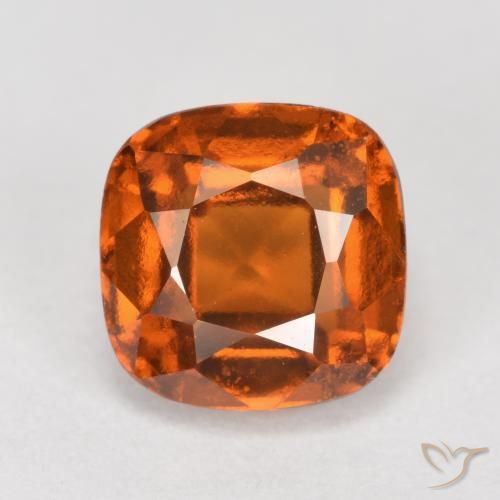 2.45ct Натуральный Средне-темно-оранжевый Гранат Гессонит, Подушка, Чистота VS