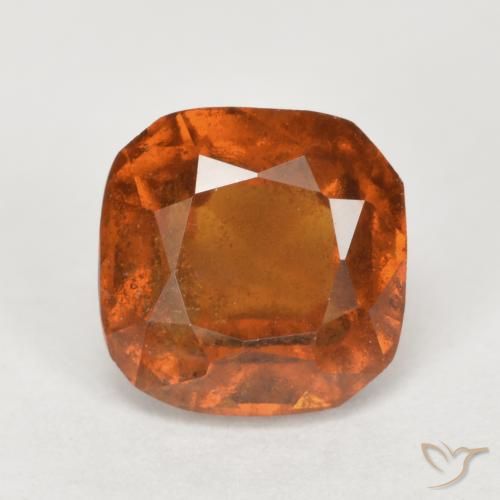 2.41ct Натуральный Янтарный Апельсин Гранат Гессонит, Подушка, SI