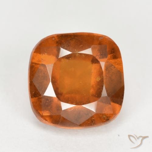 2.36ct Натуральный Темно-оранжевый Гранат Гессонит, Подушка, VS-SI