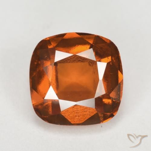 2.40ct Натуральный Темно-оранжевый Гранат Гессонит, Подушка, VVS-VS