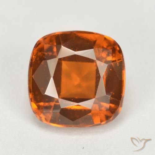 2.46ct Натуральный Средне-темно-оранжевый Гранат Гессонит, Подушка, VVS-VS