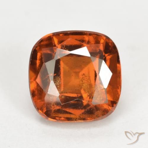 2.42ct Натуральный Огонь Оранжевый Гранат Гессонит, Подушка, VS-SI