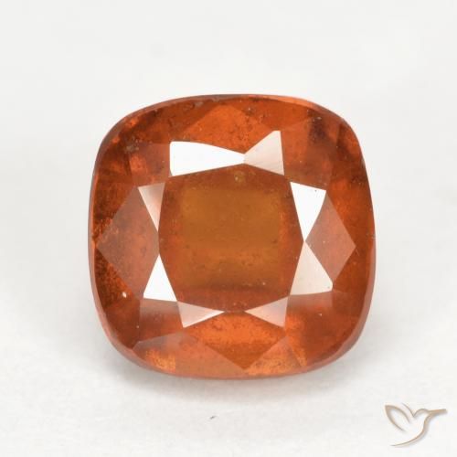 2.60ct Натуральный Средне-темно-оранжевый Гранат Гессонит, Подушка, SI