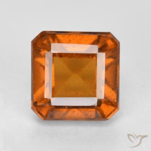 1.87ct Натуральный Темно-оранжевый Гранат Гессонит, Изумрудная огранка, Чистота VS