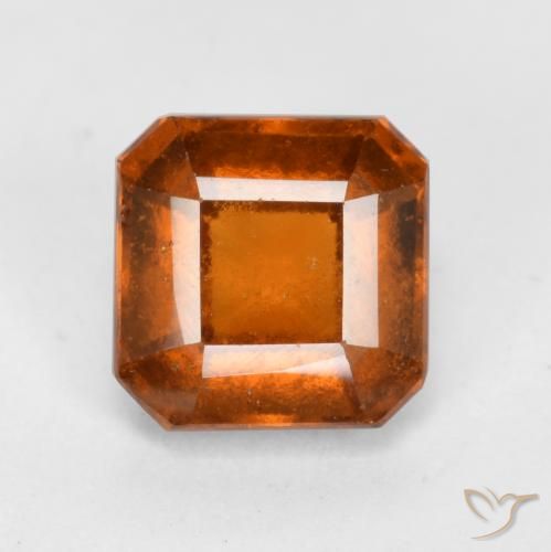 1.40ct Натуральный Средне-темно-оранжевый Гранат Гессонит, Изумрудная огранка, VS-SI