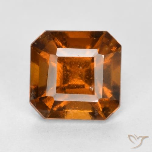 1.46ct Натуральный Темно-оранжевый Гранат Гессонит, Изумрудная огранка, Чистота VS