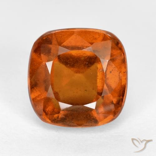 2.42ct Натуральный Средне-темно-оранжевый Гранат Гессонит, Подушка, VS-SI