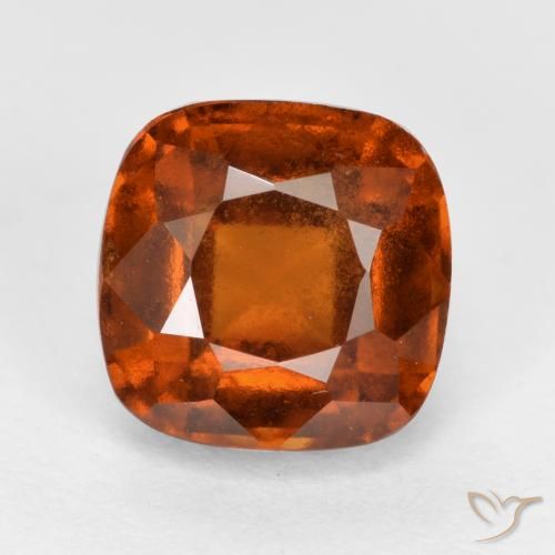2.34ct Натуральный Красновато-оранжевый Гранат Гессонит, Подушка, VS-SI